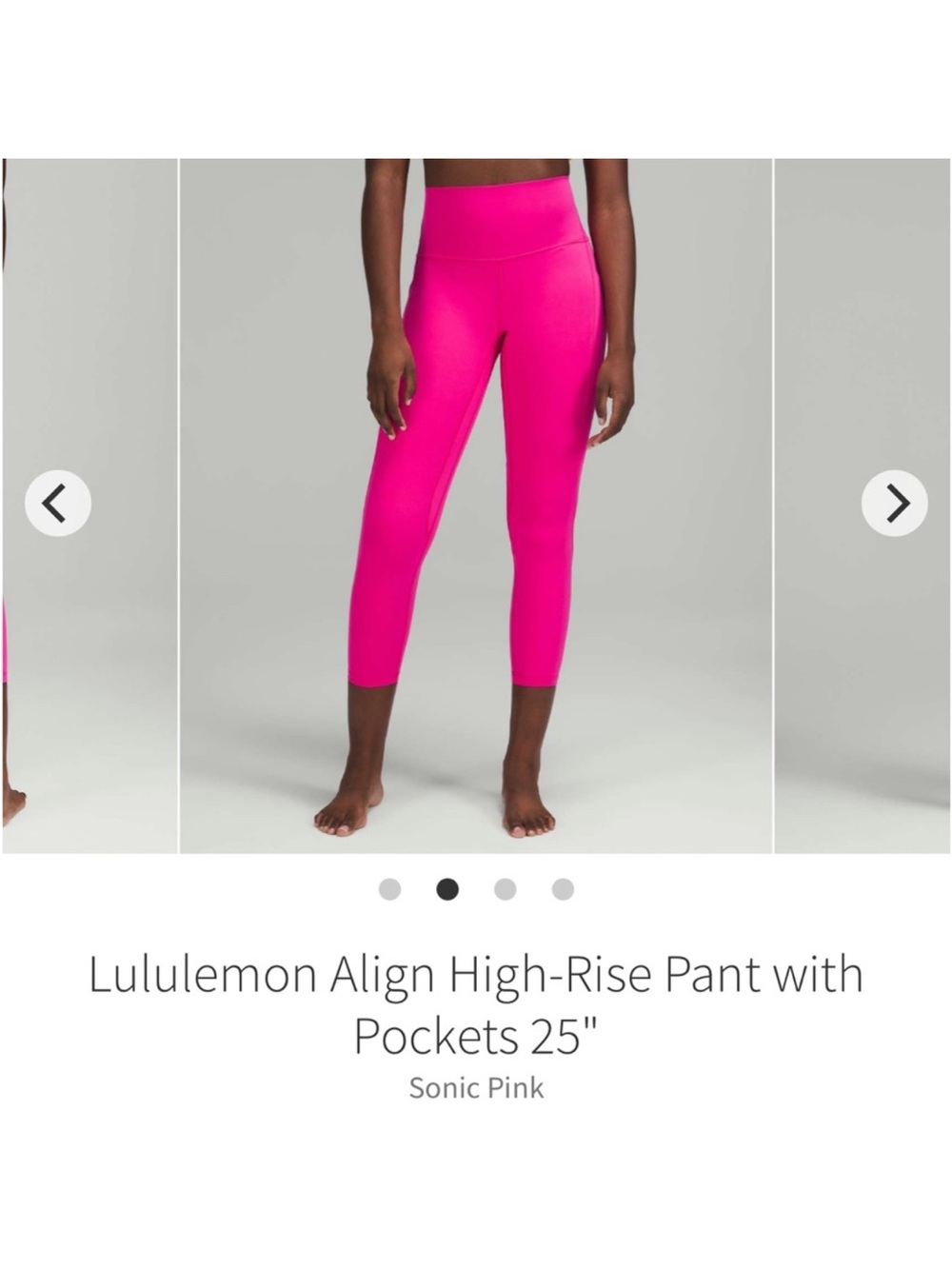 NWT Lululemon Align High Rise Pants With Pockets 25” Sonic Pink Sz 10